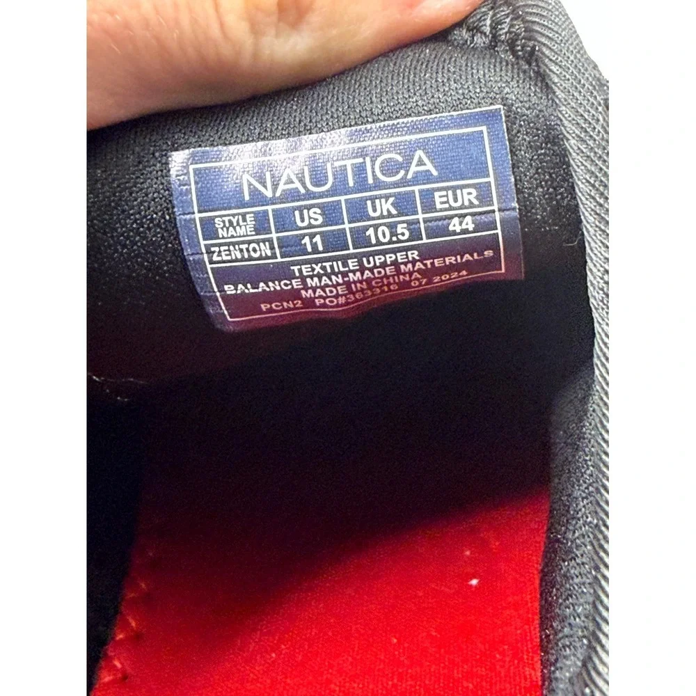 Nautica Zenton Men 11 Sneaker Black Low Top Casual Fashion Slip On Walking Shoes